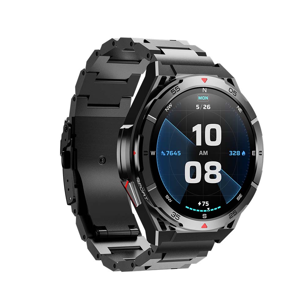 X2 1.96-Inch AMOLED Smart Watch with Waterproof Touch Screen GPS Compass Altitude Barometer All-Metal Genre Heart Rate X2 Smart Watch