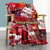Manchester Customize Text Blanket Multi-purpose Personalized Blanket Soft Warm Cozy Versatile for Bed Sofa Chair Bedding Four Seasons Multipurpose