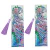 2 Set Diamond Bookmarks Crystal 5D DIY Painting Fancy Shape Round Lady Pattern Hanging Craft