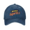 Aperol Spritz Washed Baseball Cap  Y2k Funny Sun Trucker Hat Summer Unisex Adult Running Hippie Snapback Cap
