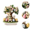 Easter Eggs Tree Rabbit Decor Tabletop Sign 2D Decorative Holiday Decoration Bunny Ornament