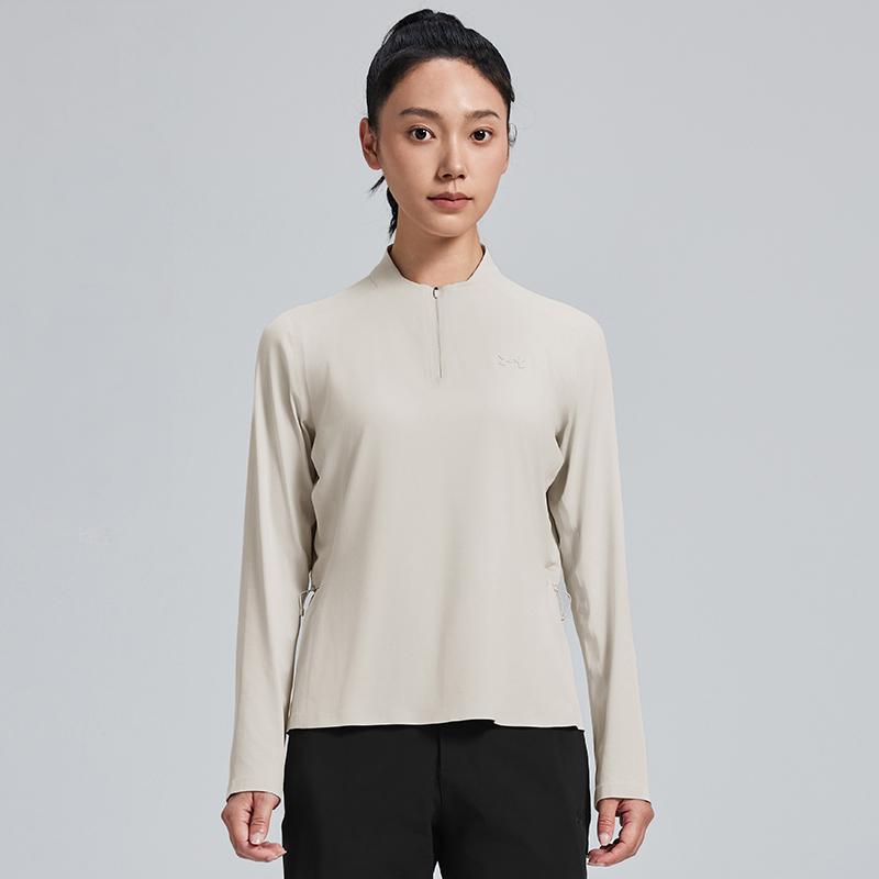 Under Armour Outdoor Lightweight Sun Protection Stand Collar Long Sleeve T-Shirt Women Tops 15127225-0111