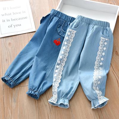 Mädchen Jeans für Frühling und Herbst Neuer Stil für Baby Mädchen Lässige Bein gebundene Hosen Mädchen Oberbekleidungshosen