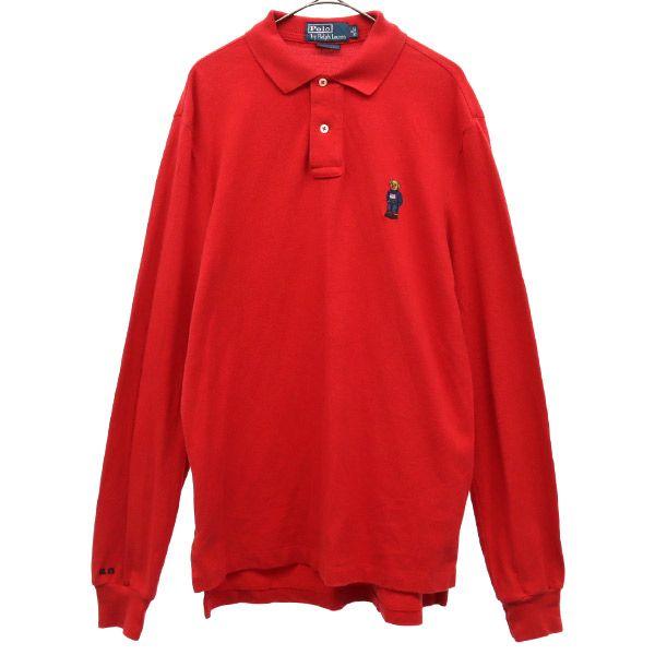 

POLO RALPH LAUREN Polo Bear Embroidery Long sleeve Polo shirt Men s Used