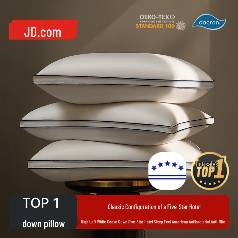 Jingdong Fine Selection Hotel-Grade White Goose Down Pillow Single
