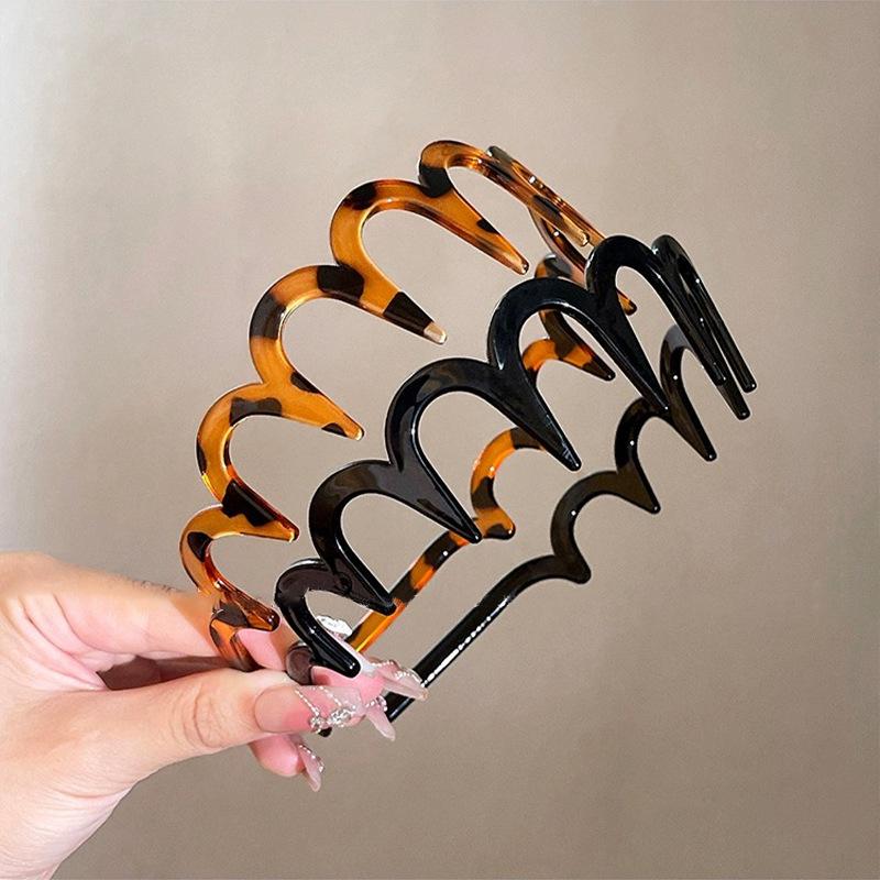 Non-Slip Resin Hair Tie Headband with Teeth for Face Washing and Bangs