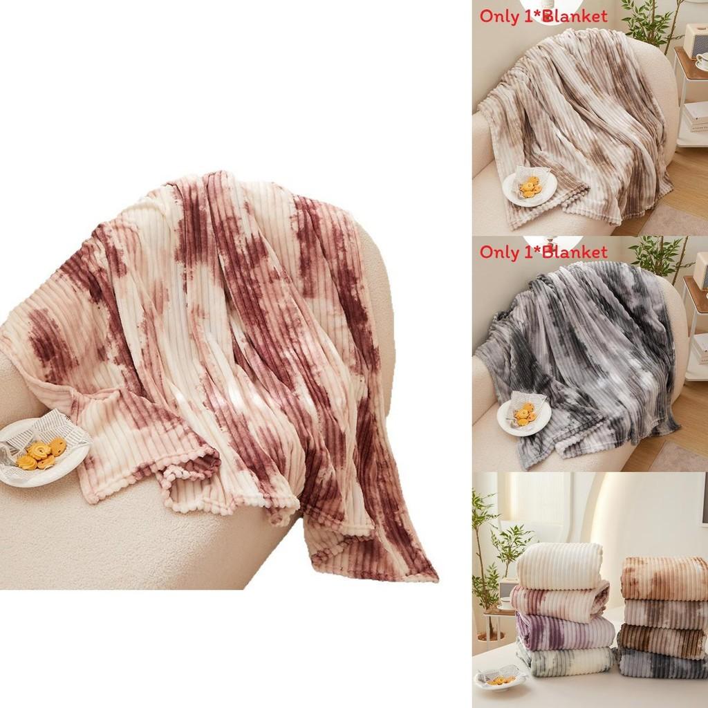 Polyester Fleece Blanket With Artistic Tie Dyeing Design For Cozy Home Use