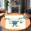 1pc Pippi Longstocking1 Print Round Carpet Chair Round Carpet Suitable for Bedroom Living Room Home Decorative Carpet