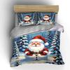 Santa Claus Christmas Snow Scene Bedding Duvet Cover Set Duvet Cover Pillowcases  (1*Duvet Cover 2*Pillowcases, without duvet insert)