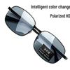 Trendy Women's Light-Changing Transparent Myopia Glasses with Slim Big Frame