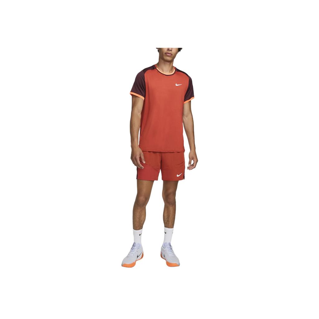 Nike Court Advantage Moisture-Wicking Comfortable Fit Mid-Rise Casual Shorts Men Shorts Red FD5336-626