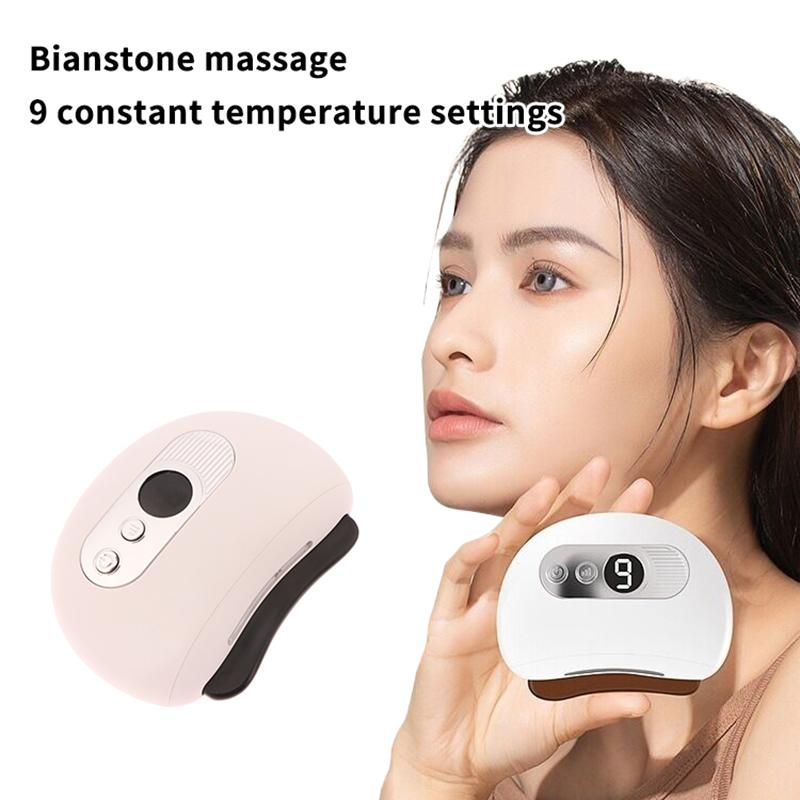 Electric Guasha Massager Body Scraping Heating Vibration Muscle Gua Sha Face Neck Eye Massage Knife Stone Gua Sha Scraper