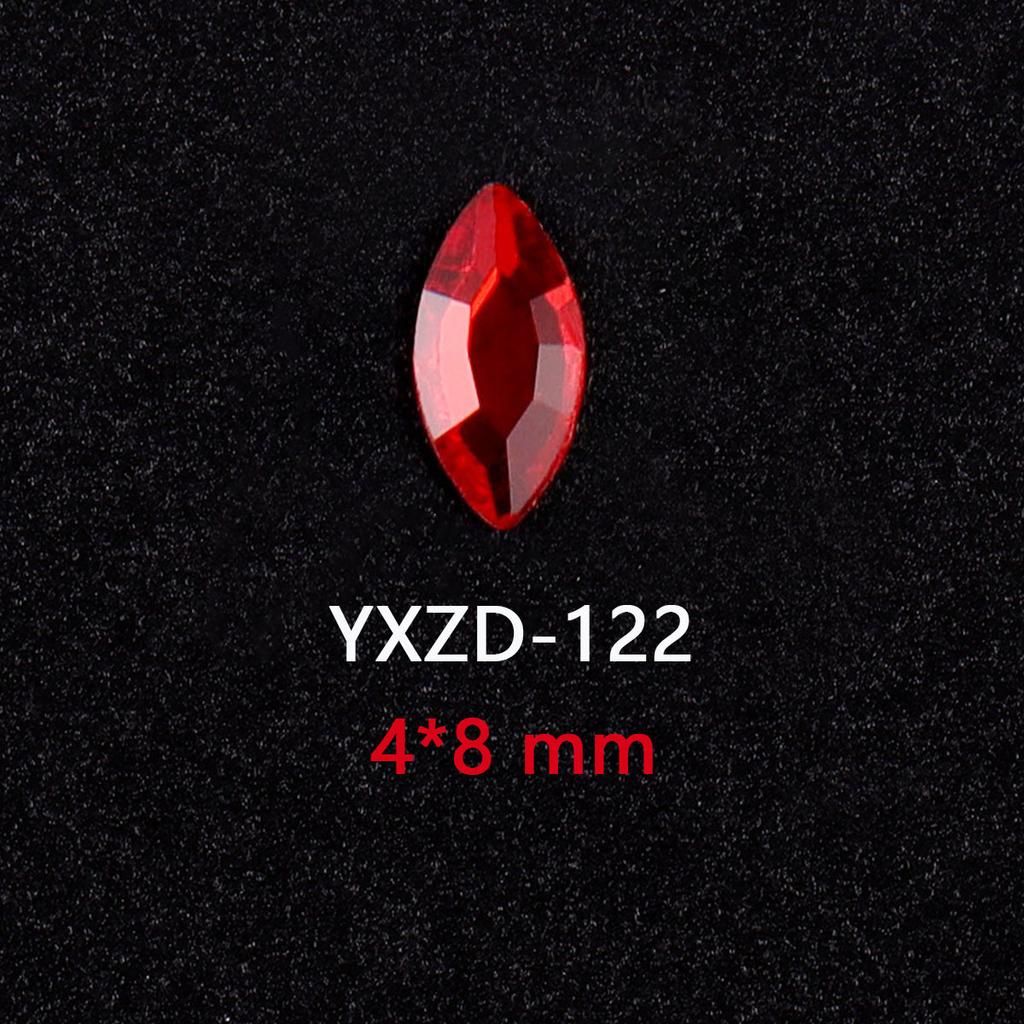 1440 Glas Diamanten mit flachem Boden, Große Rote Spezialgeformte Nagelkunst-Diamanten, DIY Trage-Nagel-Accessoires, Materialien, Spezialgeformte Diamanten