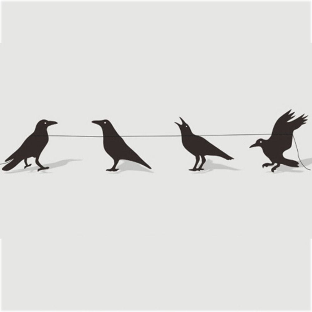 Crow Pattern Black Crow Pull Banner Black Crow Latte Art Halloween Raven Pull Flag  Haunted House