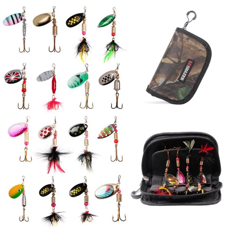 

16pcs Metal Spinning Sequins Bait Pack Freshwater Fishing Fake Lure