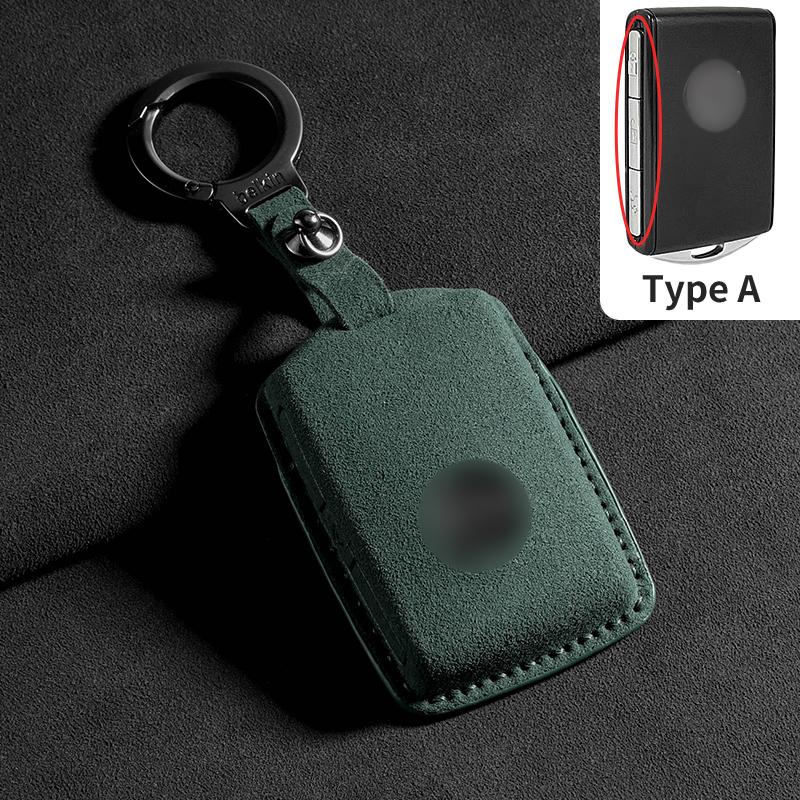 In-stock  Full-cover Suede Car Key Fob Case, Suitable for Volvo S60, S90, XC40, XC60, XC90 High Quality Keychain Accessory