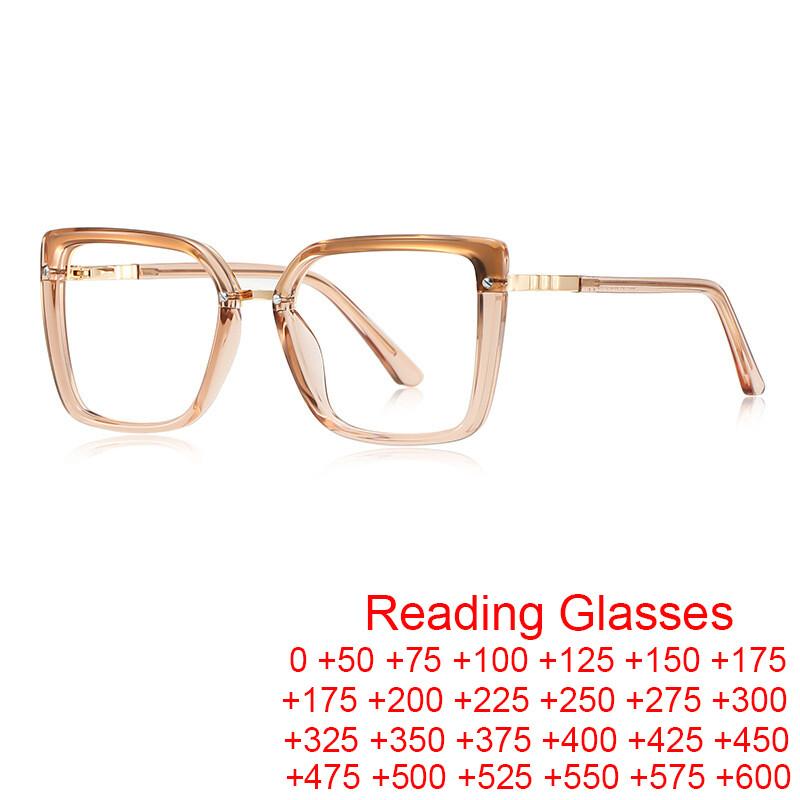 Square Blue Light Blocking Glasses TR90 Ultralight Oversize Reading Glasses Vision Optical Eyeglasses Big Frame Computer Eyewear