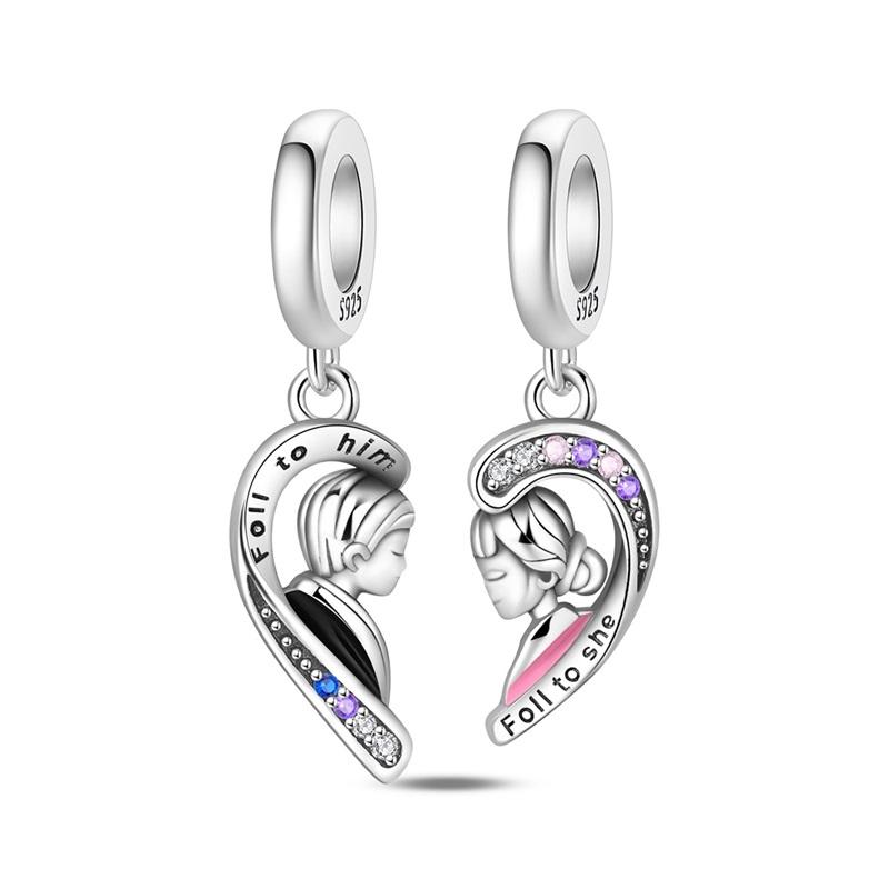 Family Series 925 Sterling Silver Parents Sisters Charms Love Bead Pendant Fit Original Charm Bracelets Women DIY Jewelry Gift