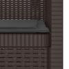 1 Seater Armchair with Cushion Rattan Look PP Brown