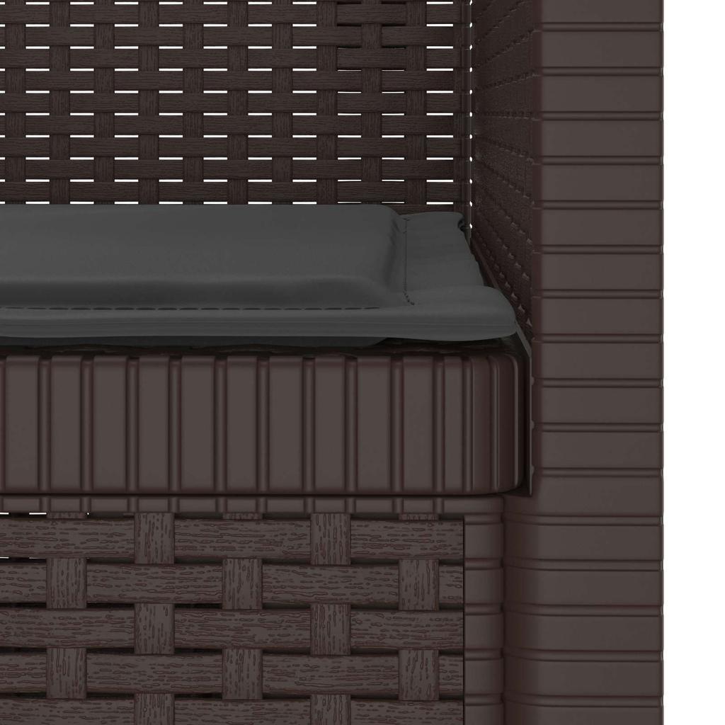 1 Seater Armchair with Cushion Rattan Look PP Brown