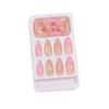 24 Pieces Medium Length Artificial Nail Almond Shape Press on Nail With 3D Floral Design Stick on Nail For Stylish Look