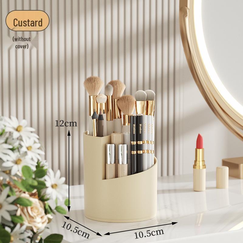 Rotating Makeup Brush Holder & Cosmetic Organizer Box