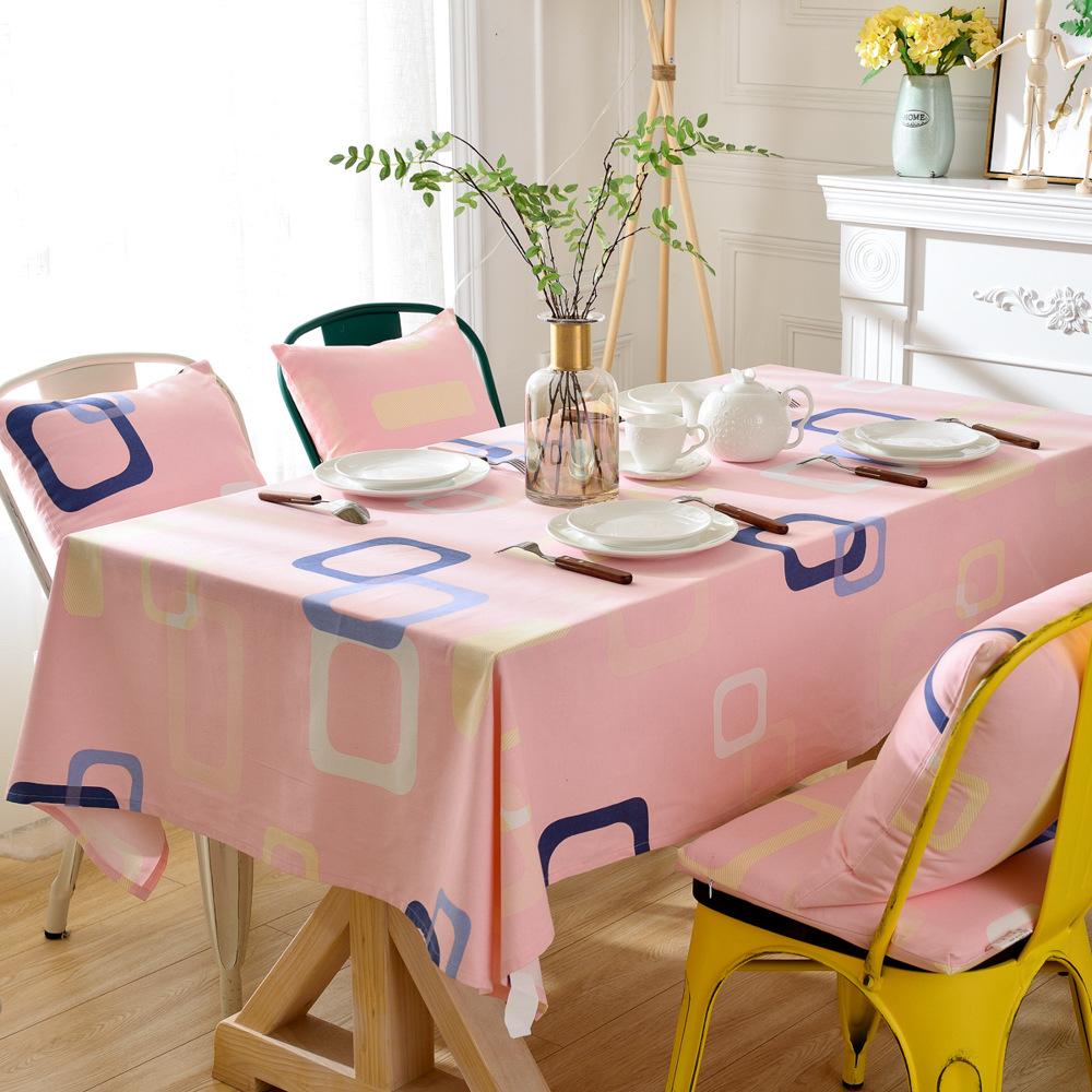 Tablecloth Girl Heart Cute Cartoon Hot Selling Table Cloth Checked Pink Cotton And Linen Fabric Book Tablecloth Tablecloth 90*90cm
