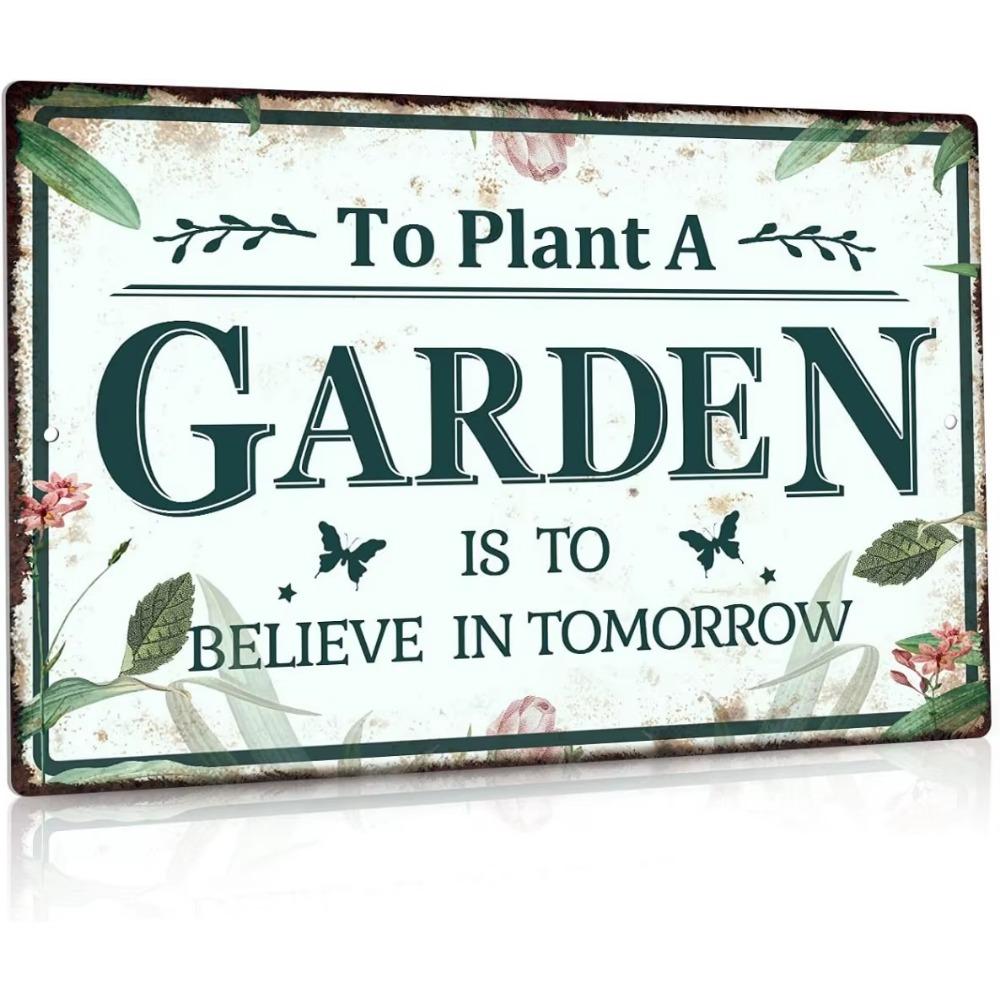 Putuo Decor Porch Sign Metal Wall Sign Porch Decor for Home Bar Farmhouse This is Our Happy Place Wall Art for Front Door Decor