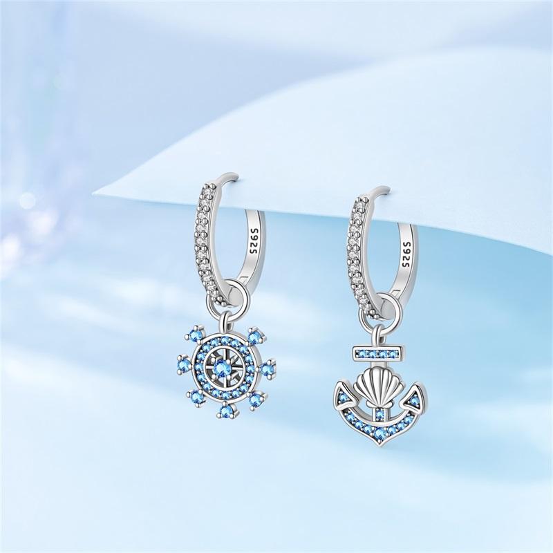 925 Silver Simple Sun Small Sugar Cube Star Moon Women Earring Brilliant Wedding Engagement Star Earrings Jewelry Gifts