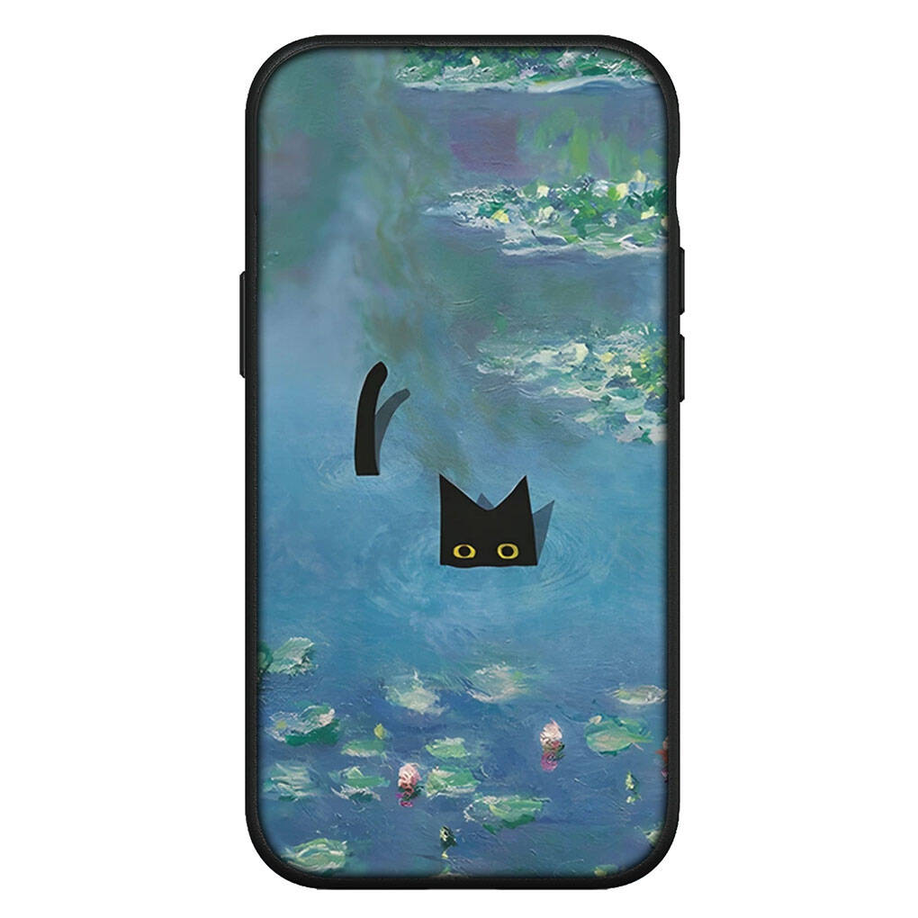 Cover for iPhone 17 16 15 Xiaomi Poco Redmi Note 14 13 12 11 Pro Max Samsung Galaxy S25 S24 S23 OPPO Huawei Art Claude Monet Waterlily Cat Phone Case