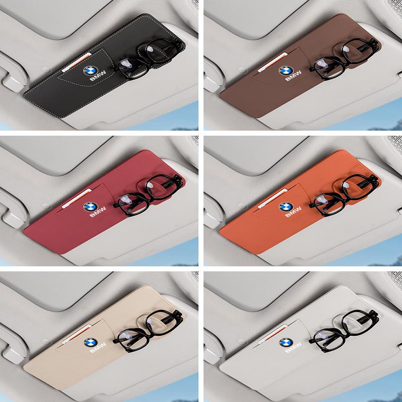 Leather Car Sunshade Extender Plate Glasses Storage Clip For BMW 1 3 5 6 7 Series X1 X3 X5X6 g30 g20 g45 g60 g70 e90 e60 e46 f10 II9