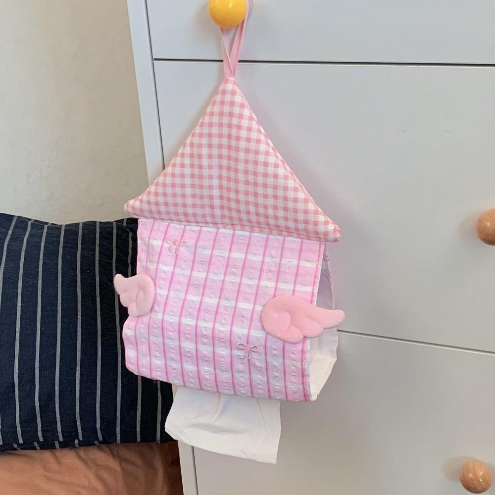 Space Saving Hanging Tissue Holder House Shape Decorative Tissue Bag Creative Tissue Bag Bathroom