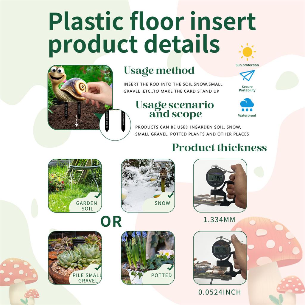 Animal Theme Garden Sign Ground Stake With Weather Proof PVC Construction Great For Outdoor Yard Flowerbed Landscape Use
