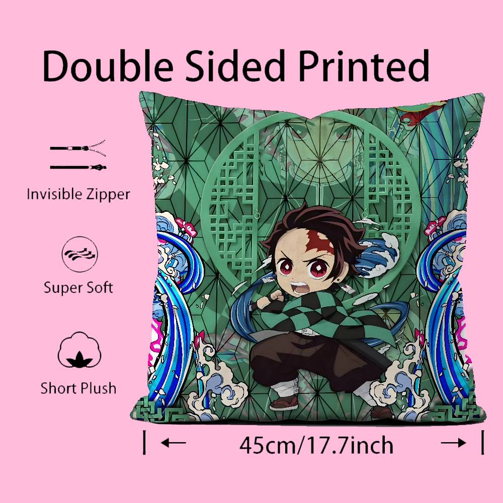 Anime Dämonen-S-Schlächter K-Kimetsu Kissenbezug Musterdruck Kissenbezug Wohnzimmer Sofa Kissenbezug Schlafzimmer Zimmerdekor