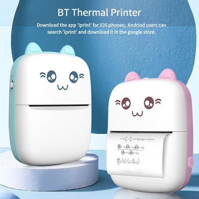 Mini imprimante thermique portable sans fil BT 200 dpi pour étiquettes photo, mémo, question erronée, impression avec