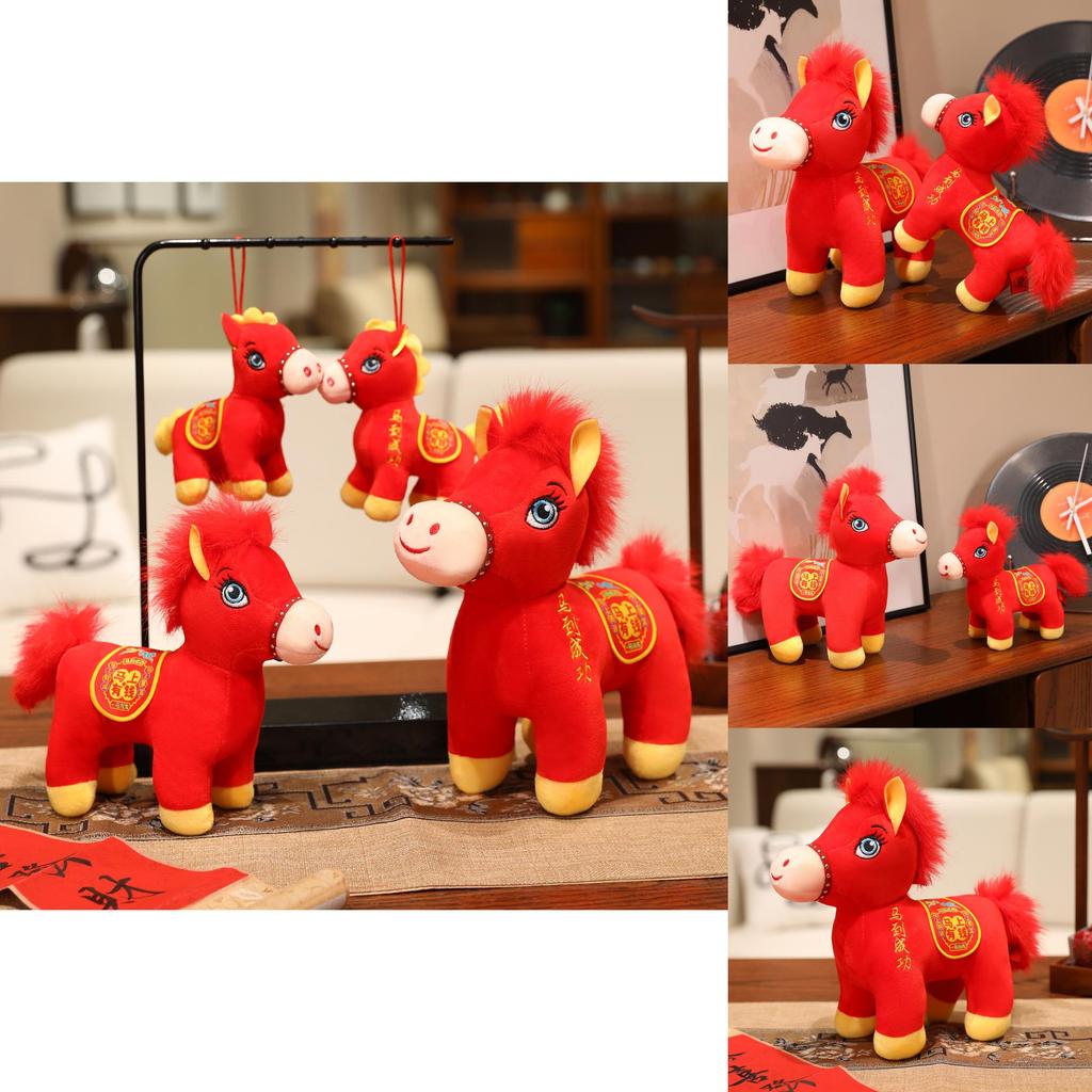 Chinese Zodiac Horse Plush Toy With Pp Cotton Filling For Lunar New Year Gifts