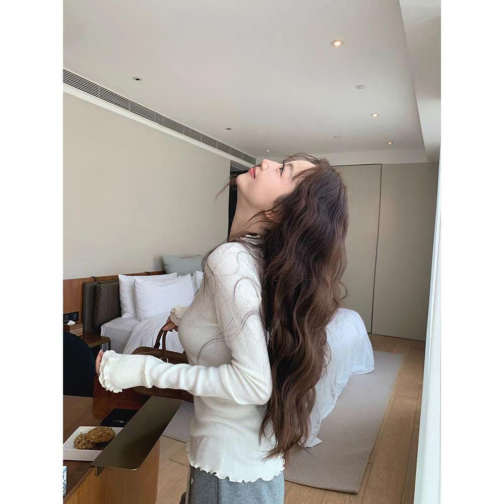 

Korean Style Elegant Ruffle Collar Double-Layered Long-Sleeve Women s Autumn Shirt S (30-40 kg)