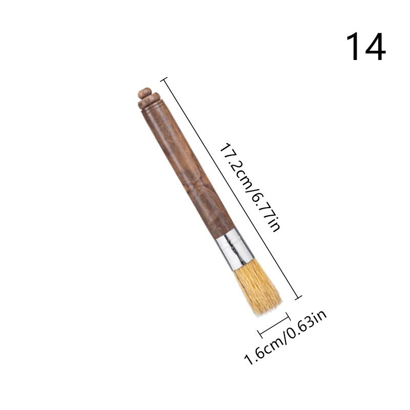 Coffee Brush Grinder Cleaning Tool Bar Counter Powder Home Coffee Brush Remove Coffee Residue Wooden Handle Espresso Brush