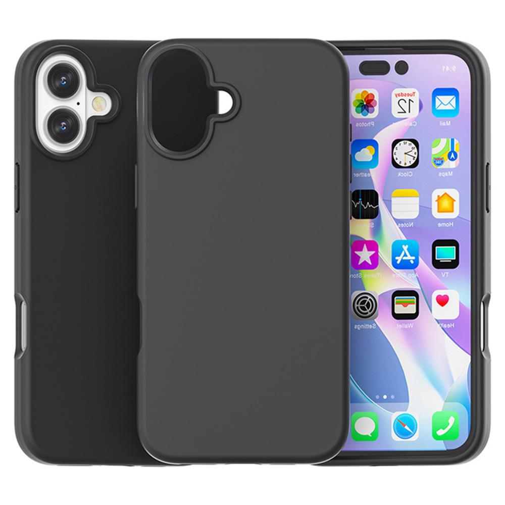 For iPhone 16 Case TPU+PC Matte Translucent Phone Back Cover