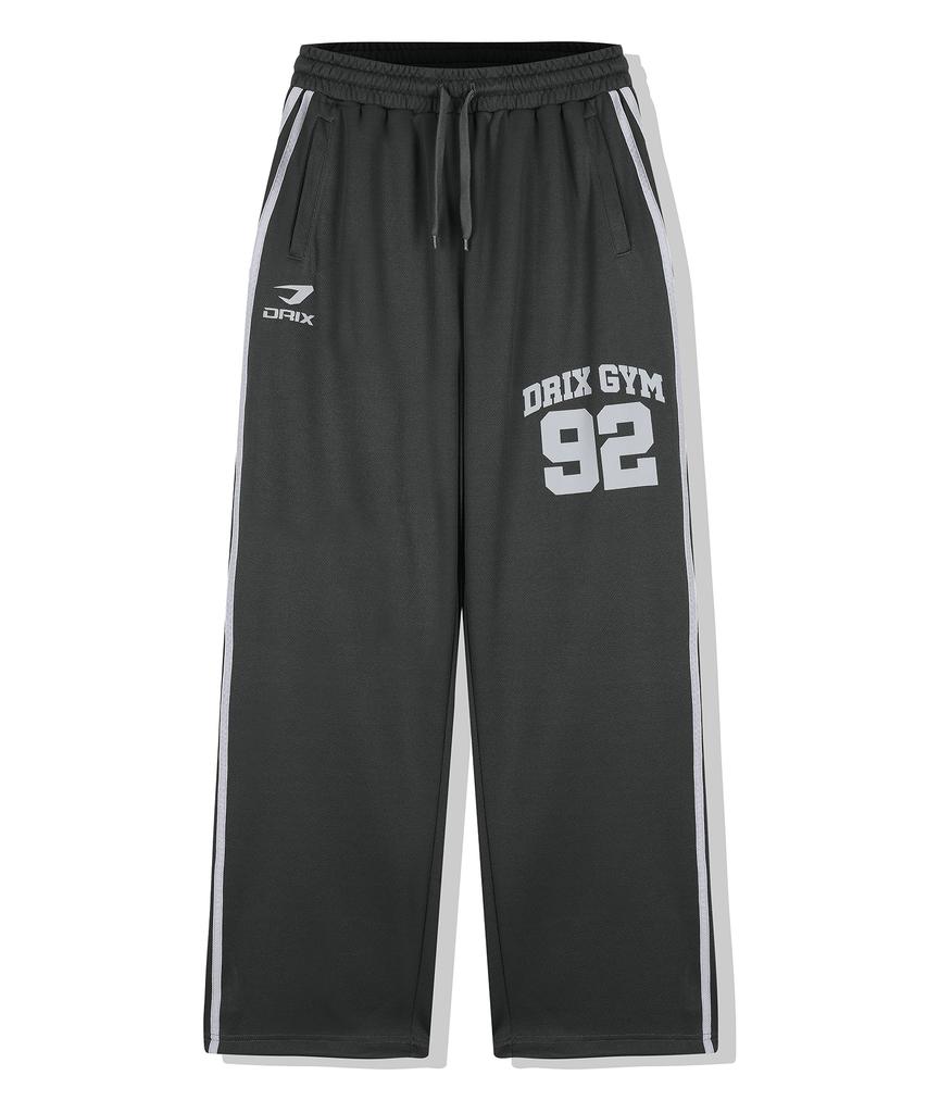 DRIX (Summer) Track Line Graphic Mesh Wide Pants_Charcoal