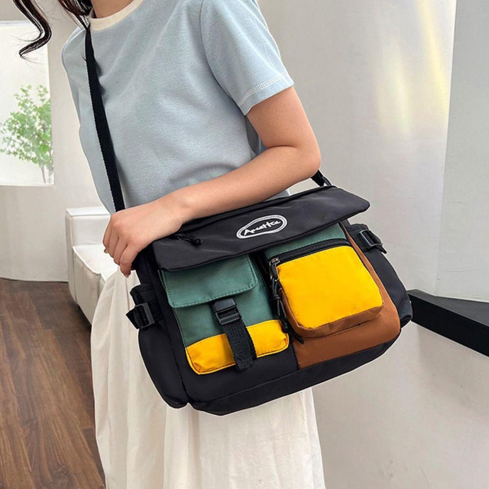 Nylon Nylon Crossbody Bag Adjustable Strap Multi Functional Harajuku Messenger Bag Japanese Style Large Capacity