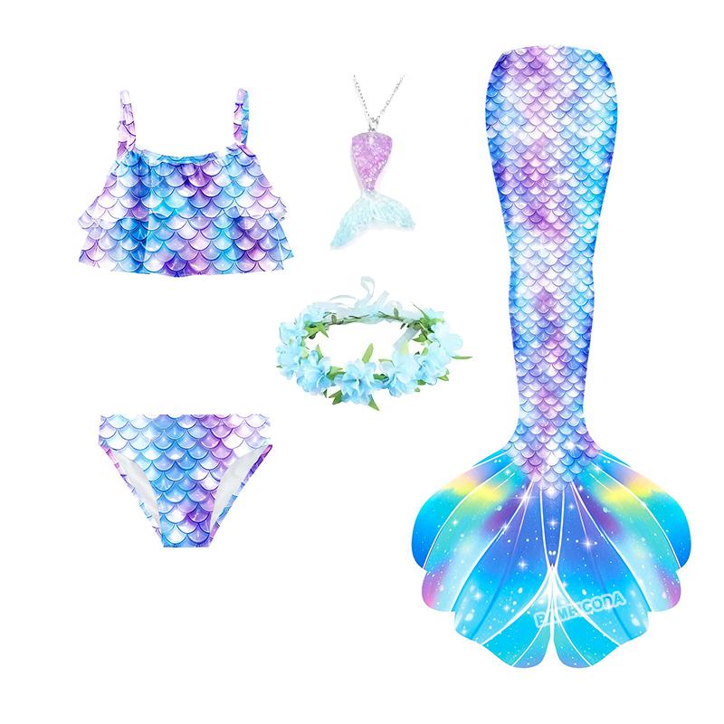Swimming Mermaid Tail Cosplay Monofin Ariel Mermaid Swimsuit for Swimming Costume Halloween Party Swimsuit