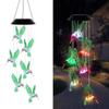Solar Powered Hummingbird Wind Chime Lights Patio Garden Decoration Colorful Lights Hanging Outdoor