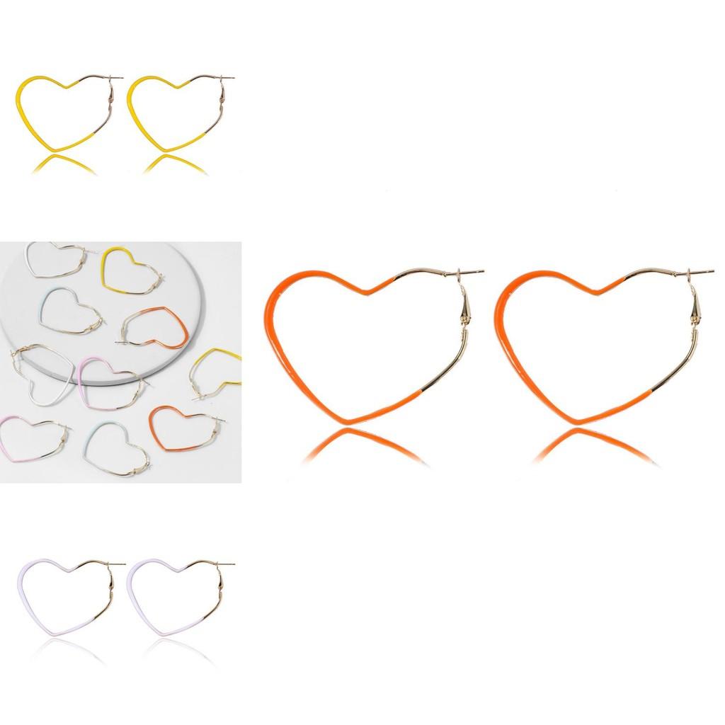 Fashionable Heart-shaped Earrings Geometric Alloy Chic Jewelry For Weddings Birthdays And More