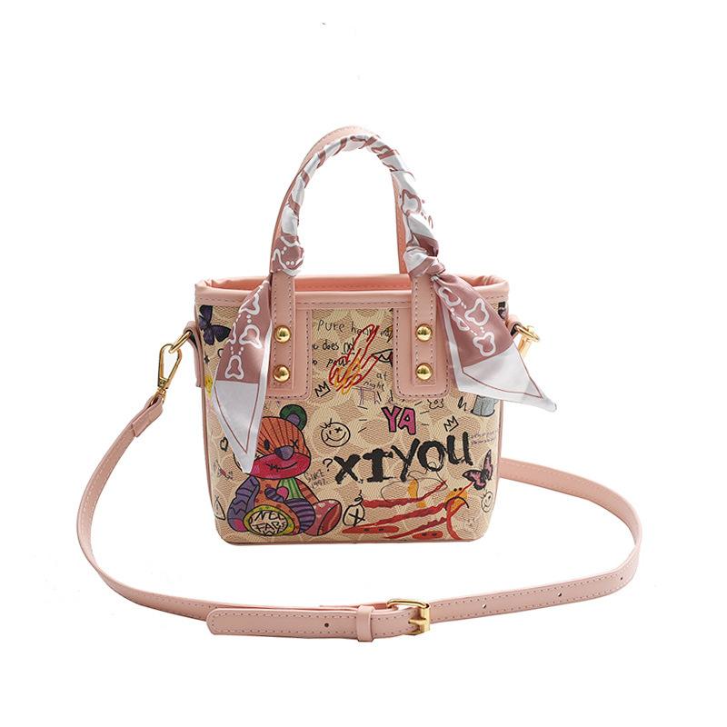 Small Bag Women's 2025 New Fashion Trend Graffiti Handbag Women's Casual Versatile Printed Shoulder Crossbody Bag
