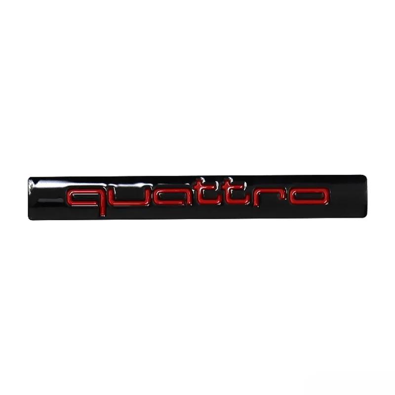 1Pc ABS Car Sticker Quattro Logo A3 A4 A5 A6 B7 Q7 B8 TT RS3 RS4 R8 A8 A7 Q5 Q3 C7 S3 B5 Q2 Rear Trunk Emblem Decoration