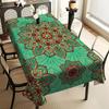 1 Stück Bohemischer Stil Tischdecke Grün Rot Mandala Blumendruck Tischabdeckung Für Esszimmer Küche Party Dekorativ Dus