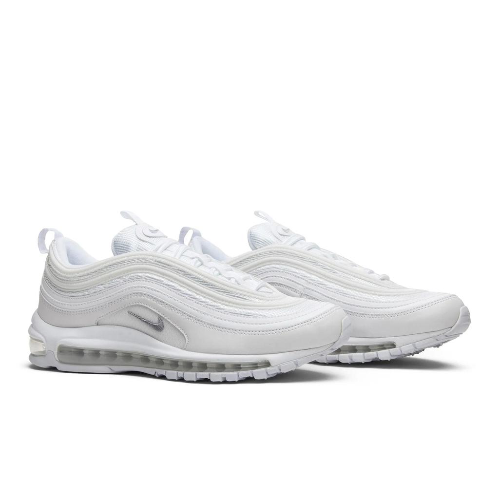 Nike Air Max 97 'Triple White' (Unisex) Weiße / Wolf Grey-Schwarz Laufschuhe 921826 101