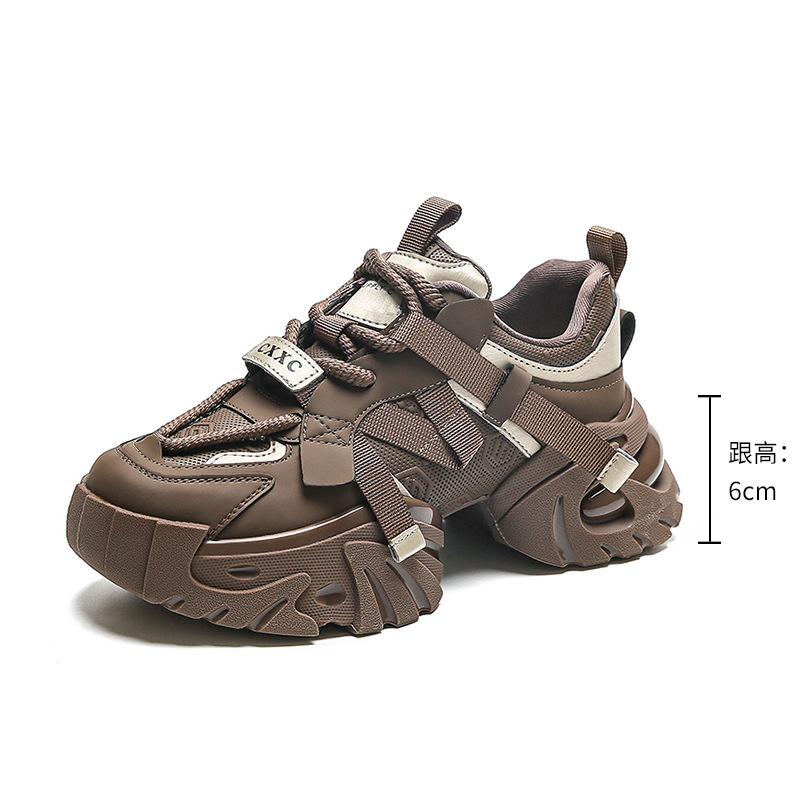 European platform dad shoes 2025 new non-slip and wear-resistant women's shoes heightening fashion muffin sports and leisure shoes children