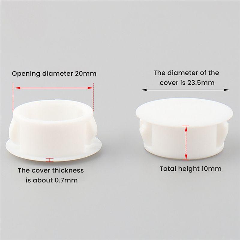 ABBY-1Set 8 Sizes Plastic Hole Plugs Assortment Flush Type Snap In Locking Tube Hole Plugs Furniture Post Pipe Insert End Cap Wh